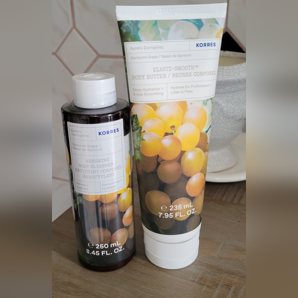 Korres Santorini Grape 🍇 Showergel and Body Butter Set - BRAND NEW SEALED